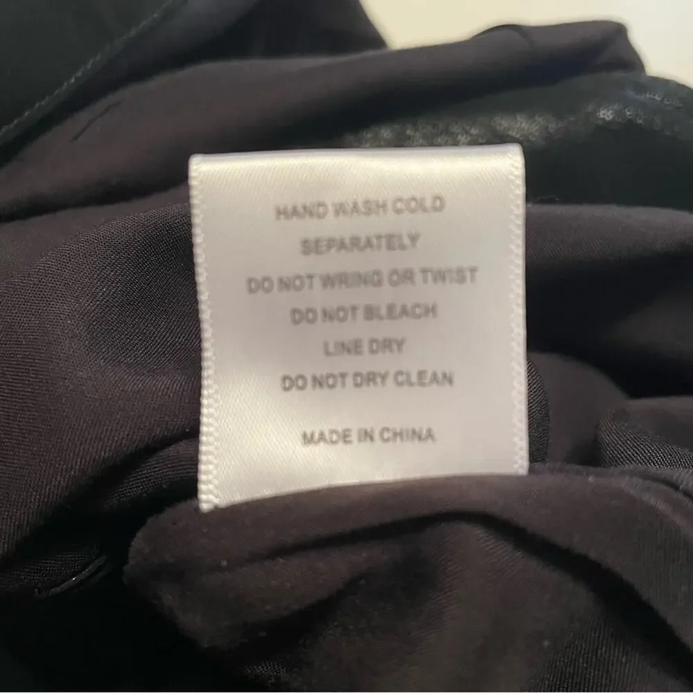 NWT - Faux Wrap Leather/Suede Skirt in Black - Extra Small
